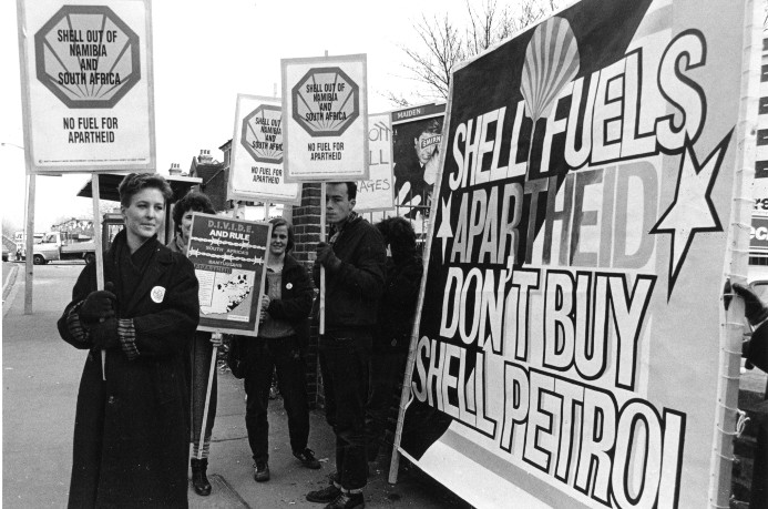 picket of a local Shell garage